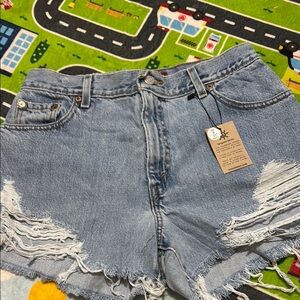 Signature by Levi Strauss Blue Jean Shorts Distressed Style